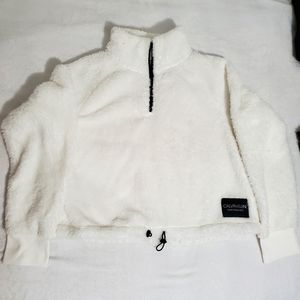 White Calvin Klein crop sweater